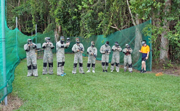 southside paintballing practising hens 